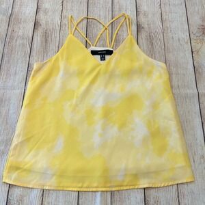 Vero Moda VMLOTTE Yellow‎ Tie Dye Strappy Back V-Neck Camisole Top XS 10231038